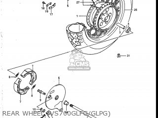 REAR WHEEL (VS700GLFG/GLPG) - VS700GLF INTRUDER 1986 (G) USA (E03)