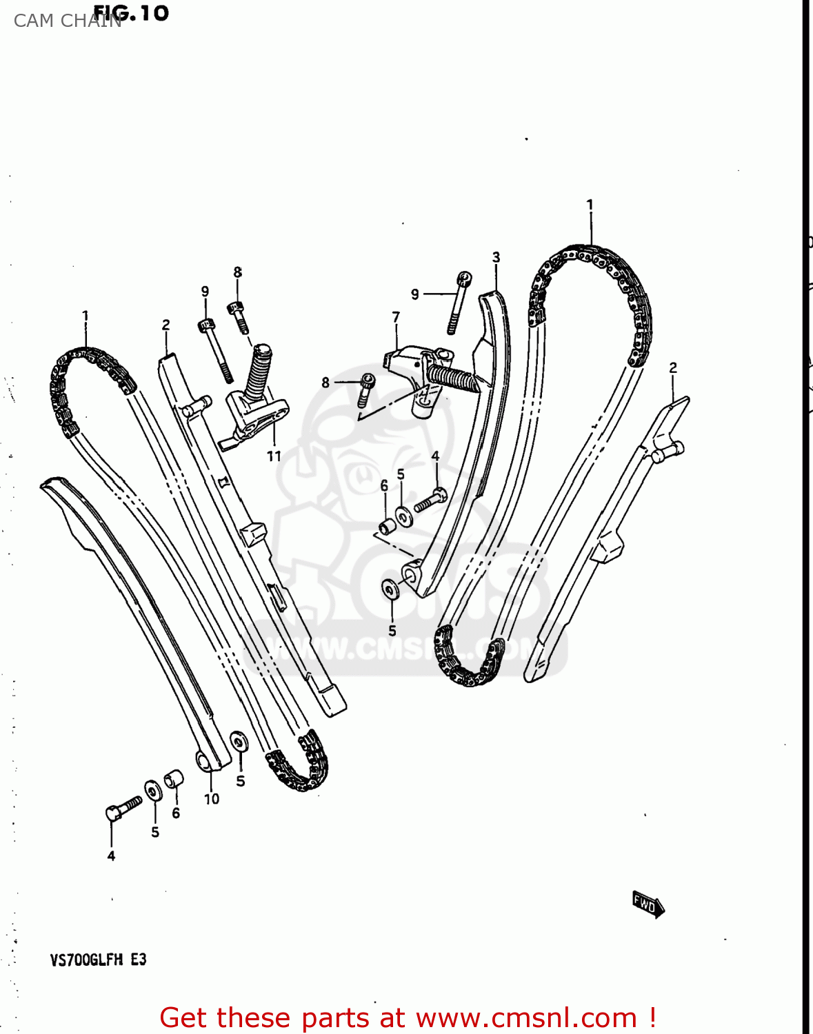 CAM CHAIN VS700GLF INTRUDER 1987 (H) USA (E03)