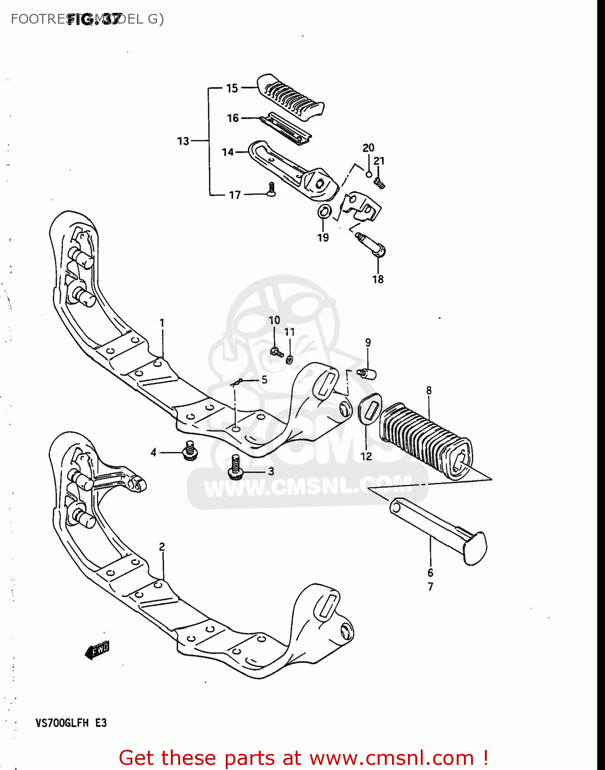 FOOTREST (MODEL G) VS700GLF INTRUDER 1987 (H) USA (E03)