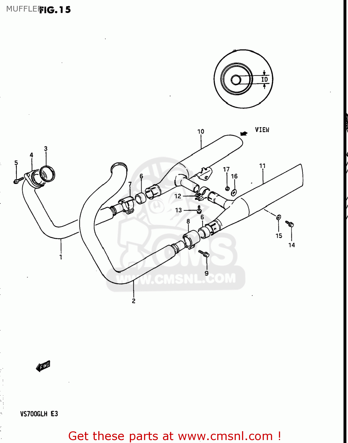 MUFFLER VS700GLF INTRUDER 1987 (H) USA (E03)