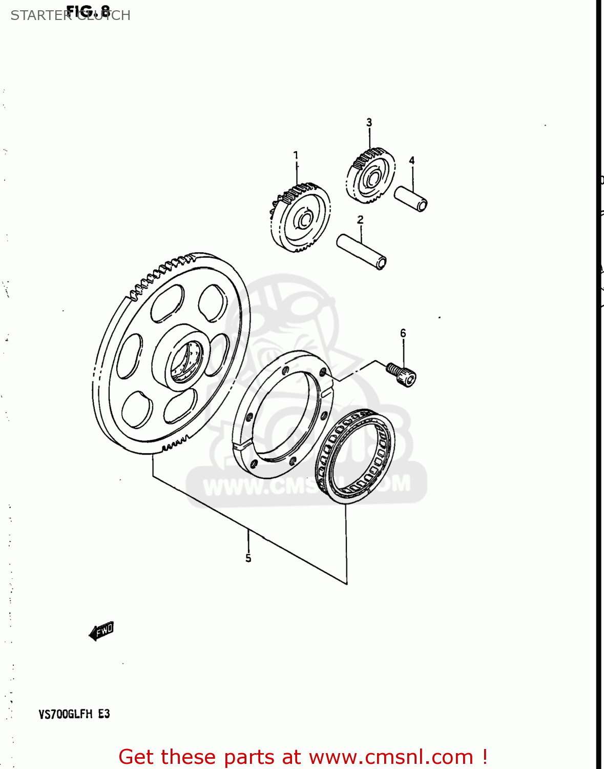 STARTER CLUTCH VS700GLF INTRUDER 1987 (H) USA (E03)
