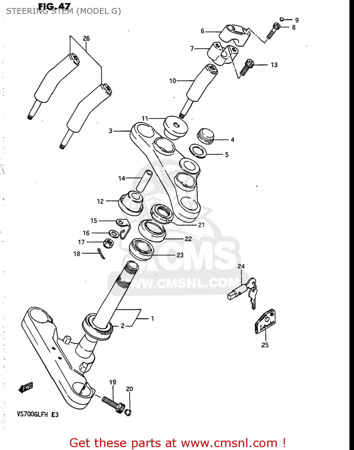 STEERING STEM (MODEL G) VS700GLF INTRUDER 1987 (H) USA (E03)