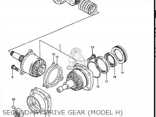 SECONDARY DRIVE GEAR (MODEL H) - VS700GLF INTRUDER 1987 (H) USA (E03)