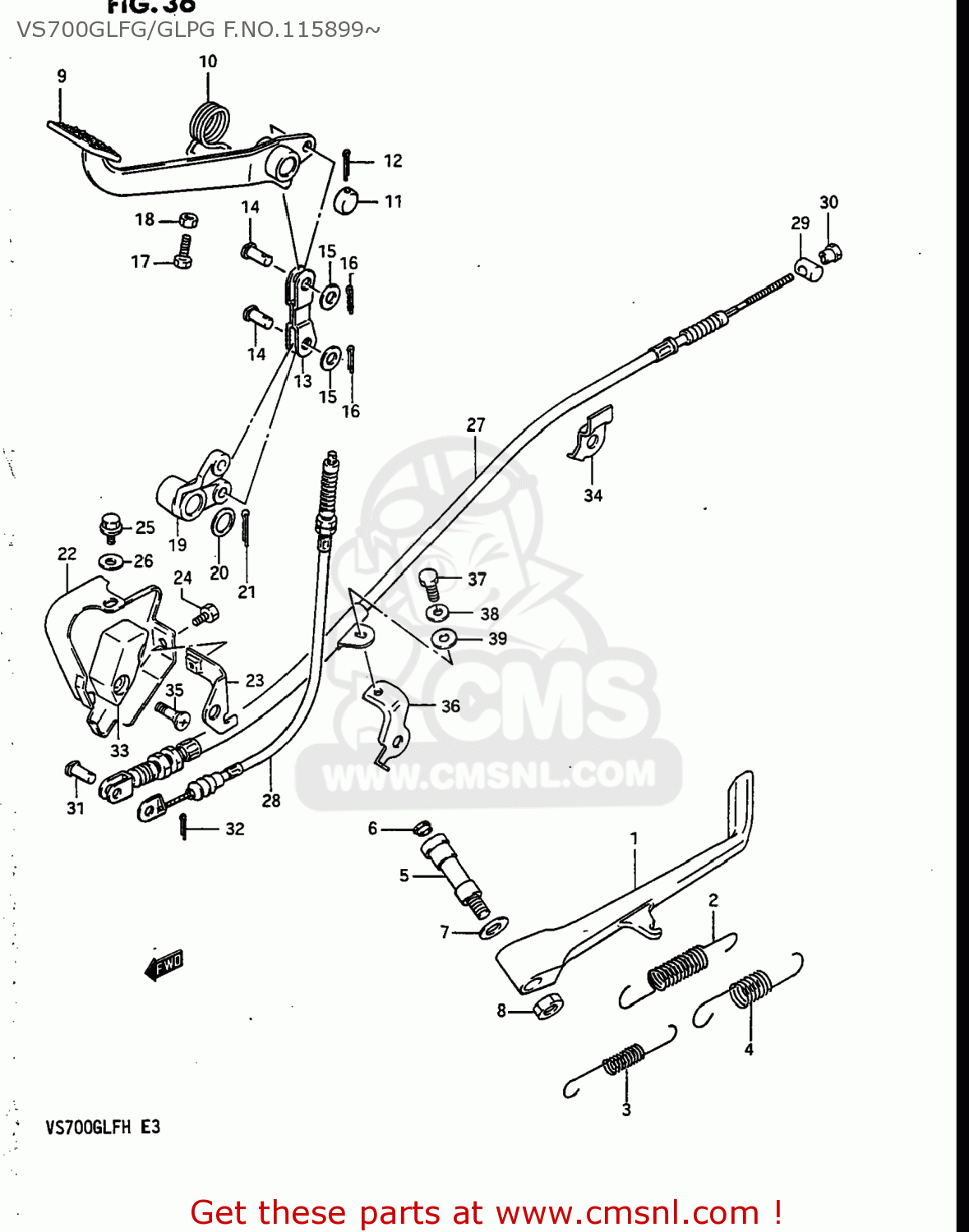 Suzuki VS700GLP INTRUDER 1986 (G) USA (E03) VS700GLFG/GLPG F.NO.115899 ...