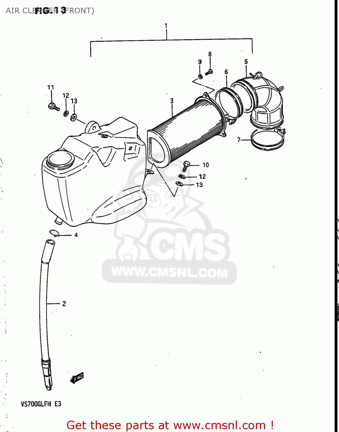 AIR CLEANER (FRONT) VS700GLP INTRUDER 1986 (G) USA (E03)