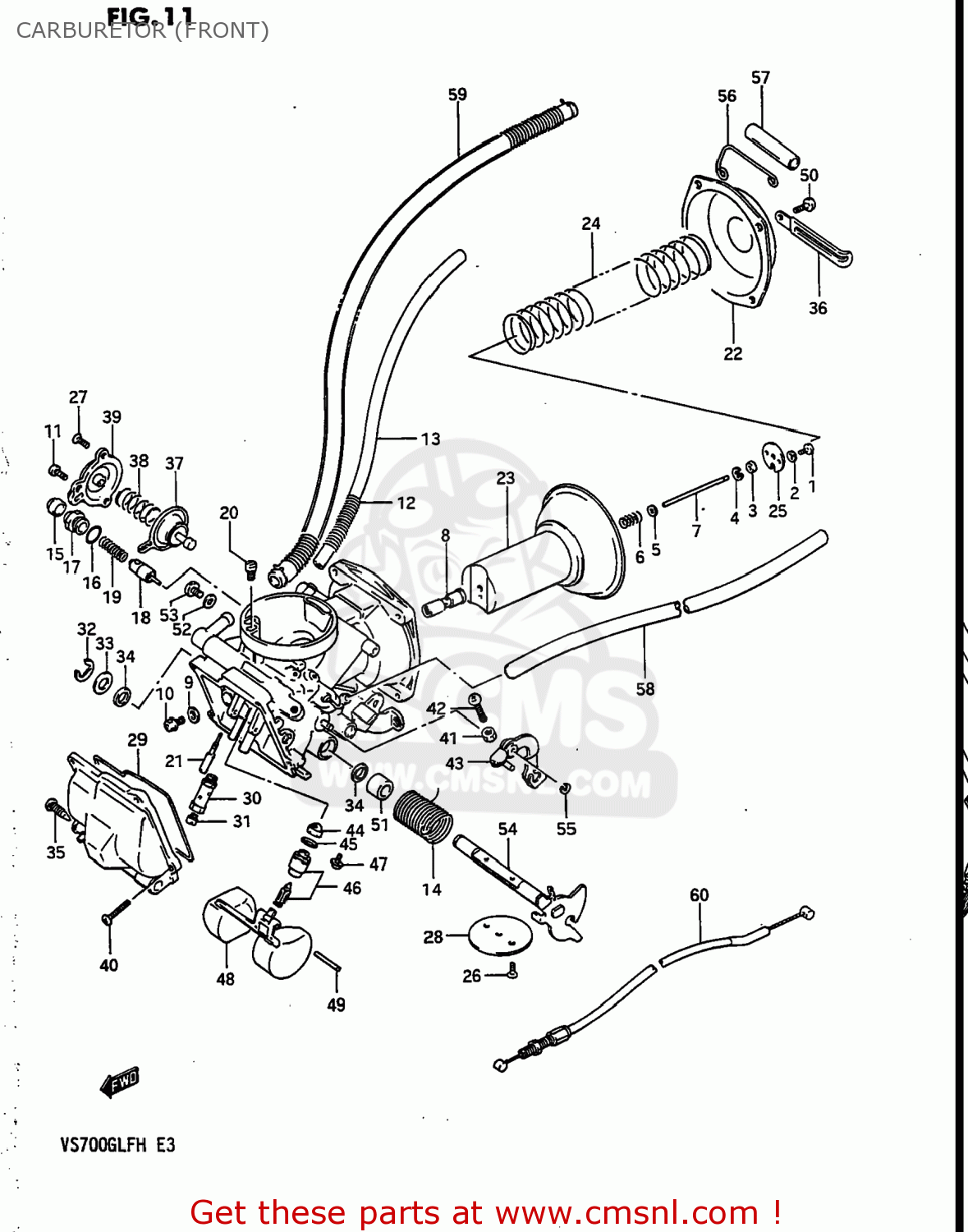 CARBURETOR (FRONT) VS700GLP INTRUDER 1986 (G) USA (E03)