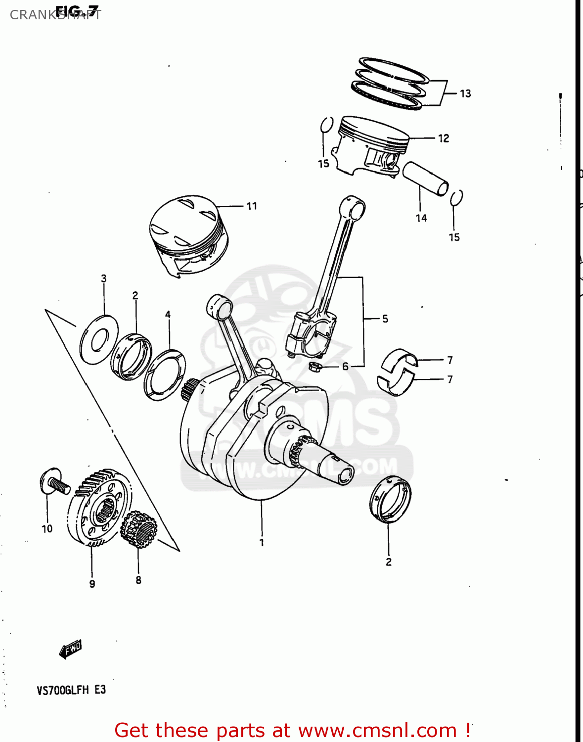 CRANKSHAFT VS700GLP INTRUDER 1986 (G) USA (E03)