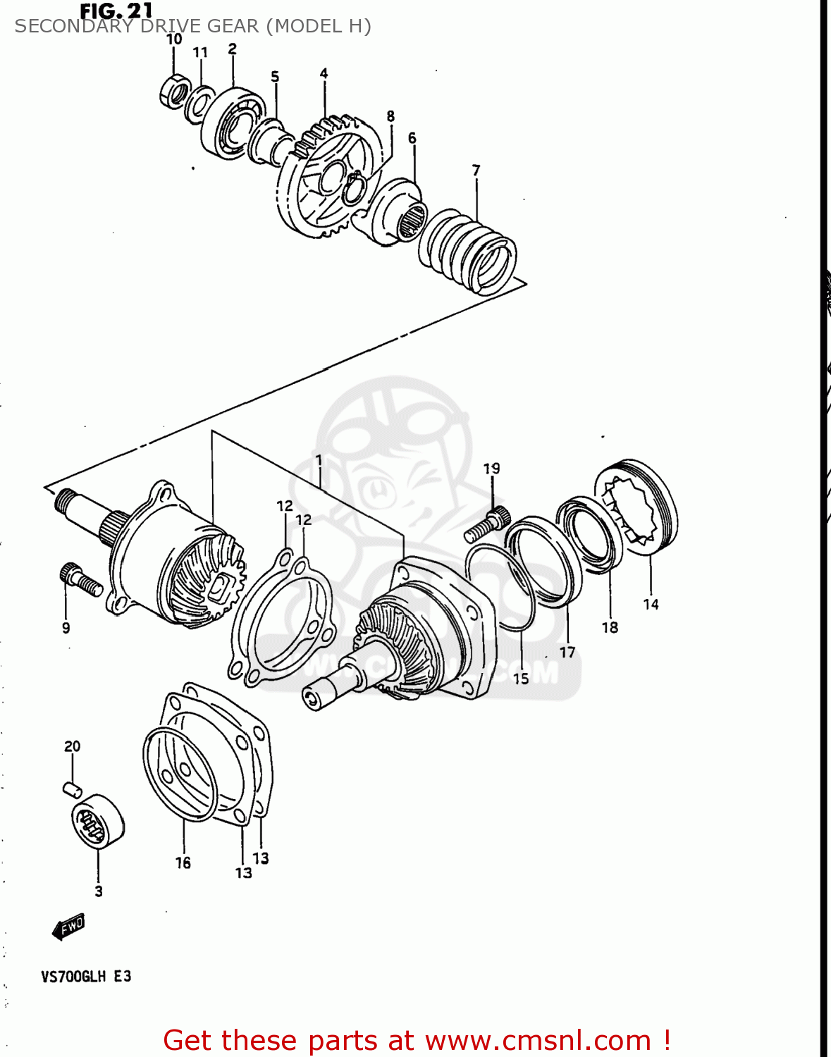 SECONDARY DRIVE GEAR (MODEL H) VS700GLP INTRUDER 1986 (G) USA (E03)