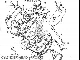 CYLINDER HEAD (FRONT) - VS700GLP INTRUDER 1986 (G) USA (E03)