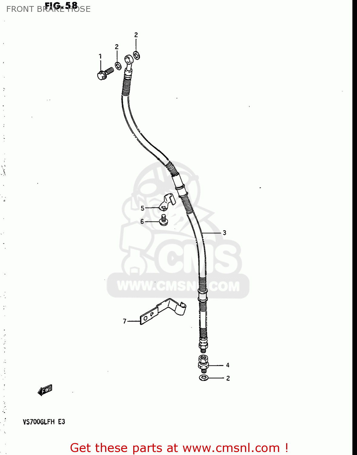 FRONT BRAKE HOSE VS700GLP INTRUDER 1987 (H) USA (E03)