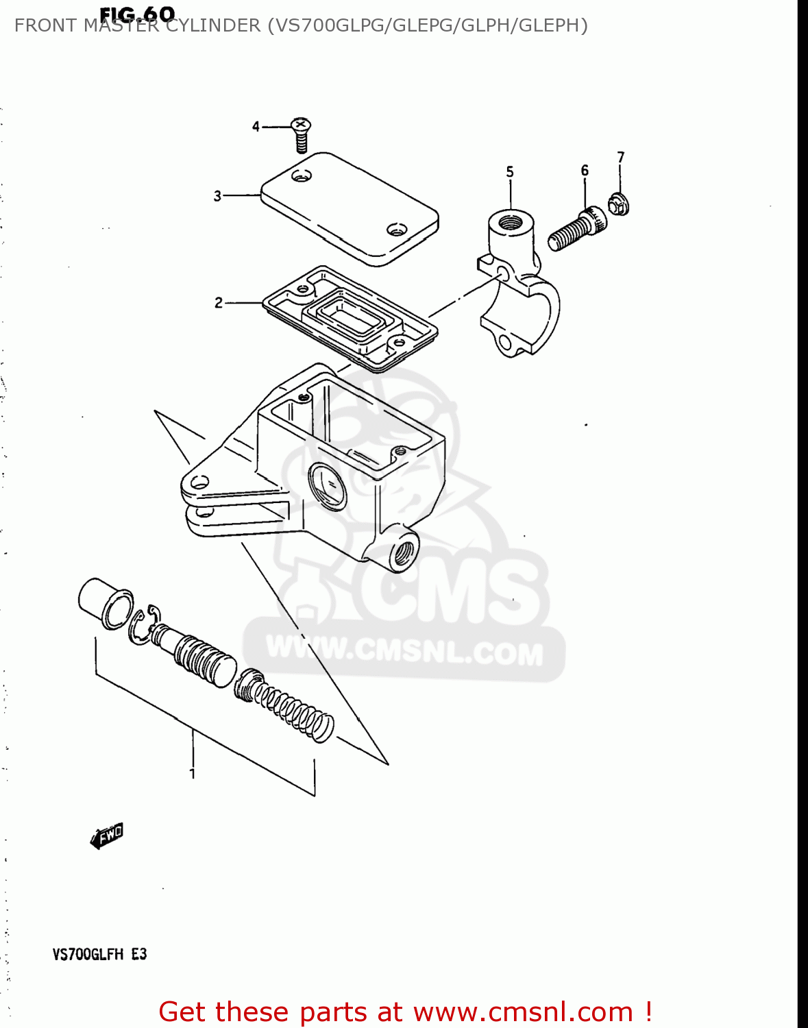 FRONT MASTER CYLINDER (VS700GLPG/GLEPG/GLPH/GLEPH) VS700GLP INTRUDER 1987 (H) USA (E03)