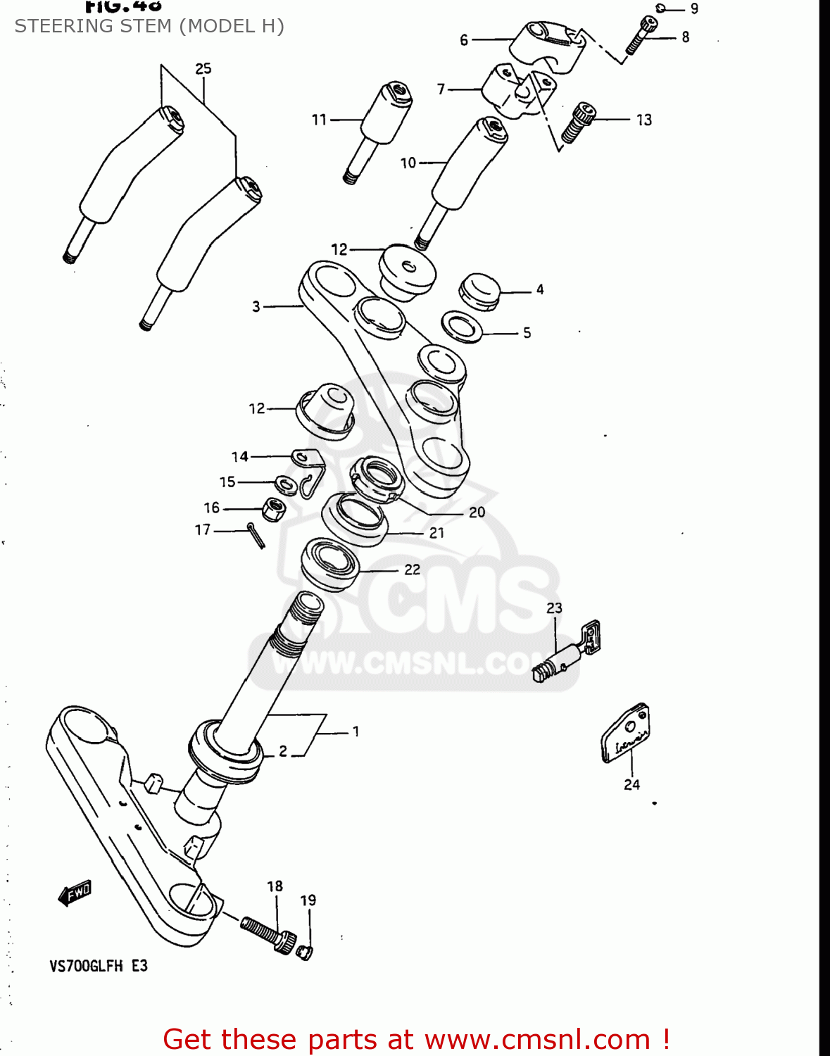 STEERING STEM (MODEL H) VS700GLP INTRUDER 1987 (H) USA (E03)