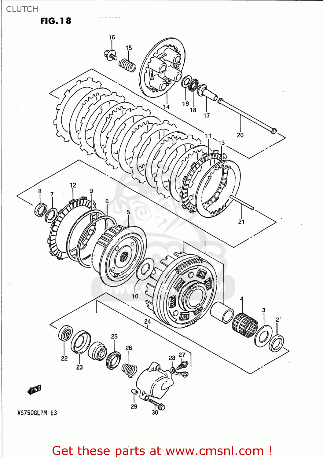 CLUTCH VS700GLP INTRUDER 1988 (J) USA (E03)