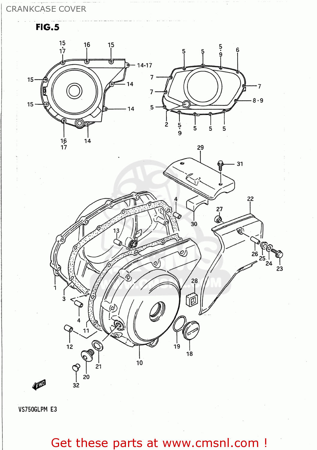 CRANKCASE COVER VS700GLP INTRUDER 1988 (J) USA (E03)