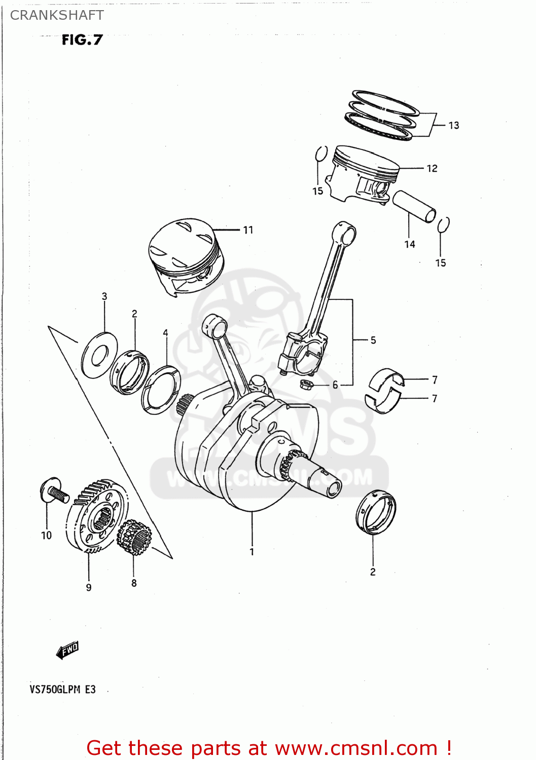 CRANKSHAFT VS700GLP INTRUDER 1988 (J) USA (E03)