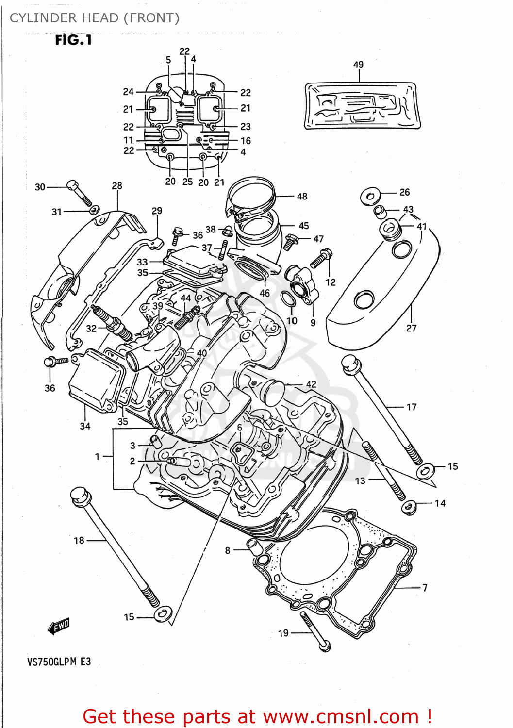 CYLINDER HEAD (FRONT) VS700GLP INTRUDER 1988 (J) USA (E03)
