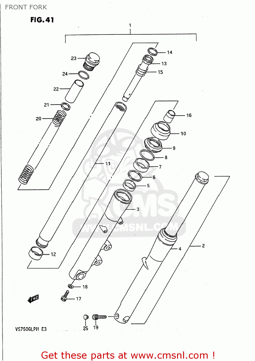 FRONT FORK VS700GLP INTRUDER 1988 (J) USA (E03)