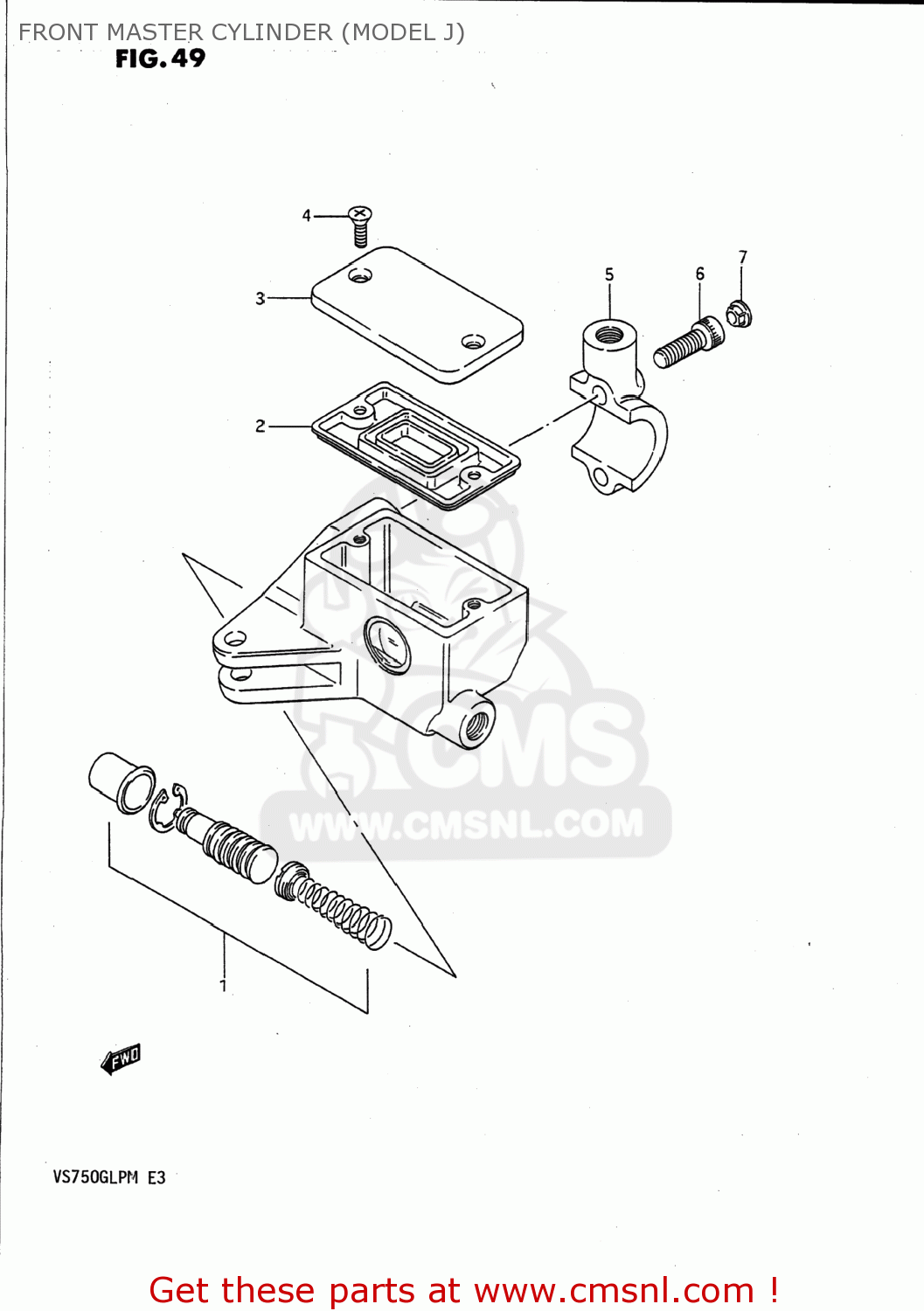 FRONT MASTER CYLINDER (MODEL J) VS700GLP INTRUDER 1988 (J) USA (E03)