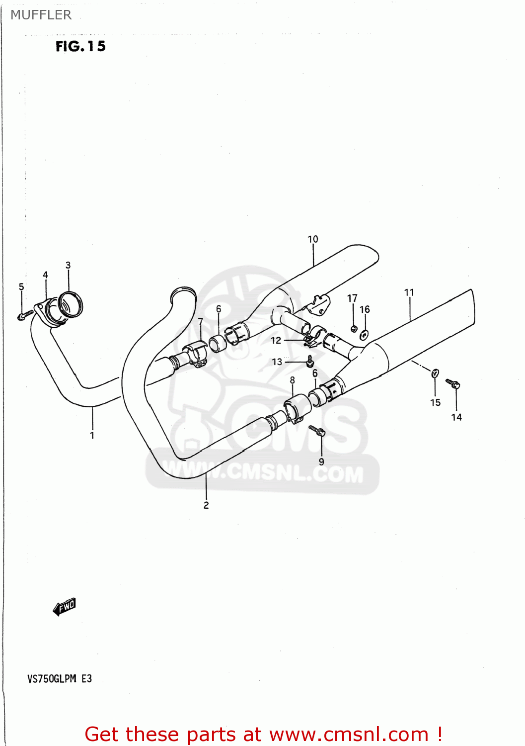 MUFFLER VS700GLP INTRUDER 1988 (J) USA (E03)