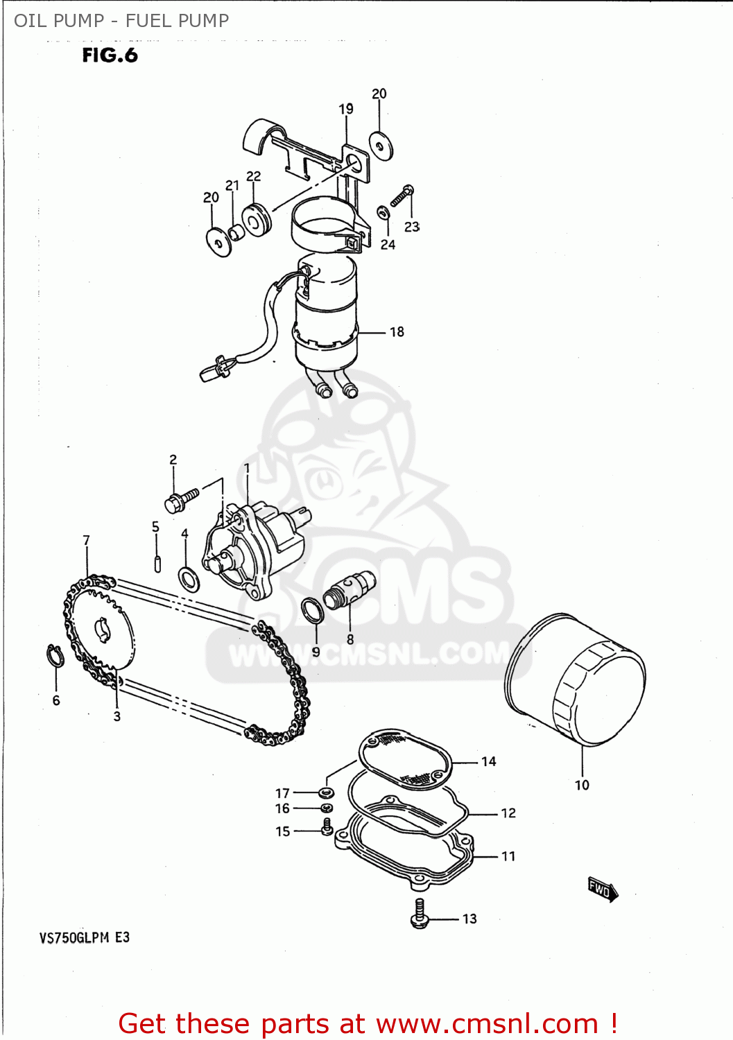 OIL PUMP - FUEL PUMP VS700GLP INTRUDER 1988 (J) USA (E03)