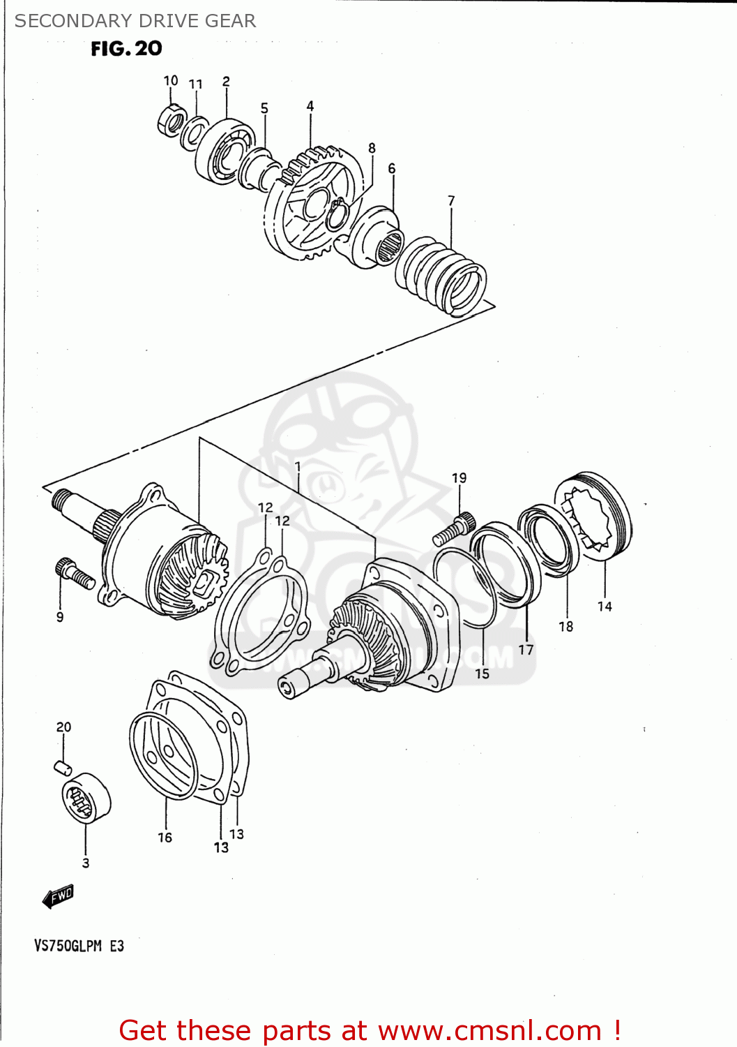 SECONDARY DRIVE GEAR VS700GLP INTRUDER 1988 (J) USA (E03)