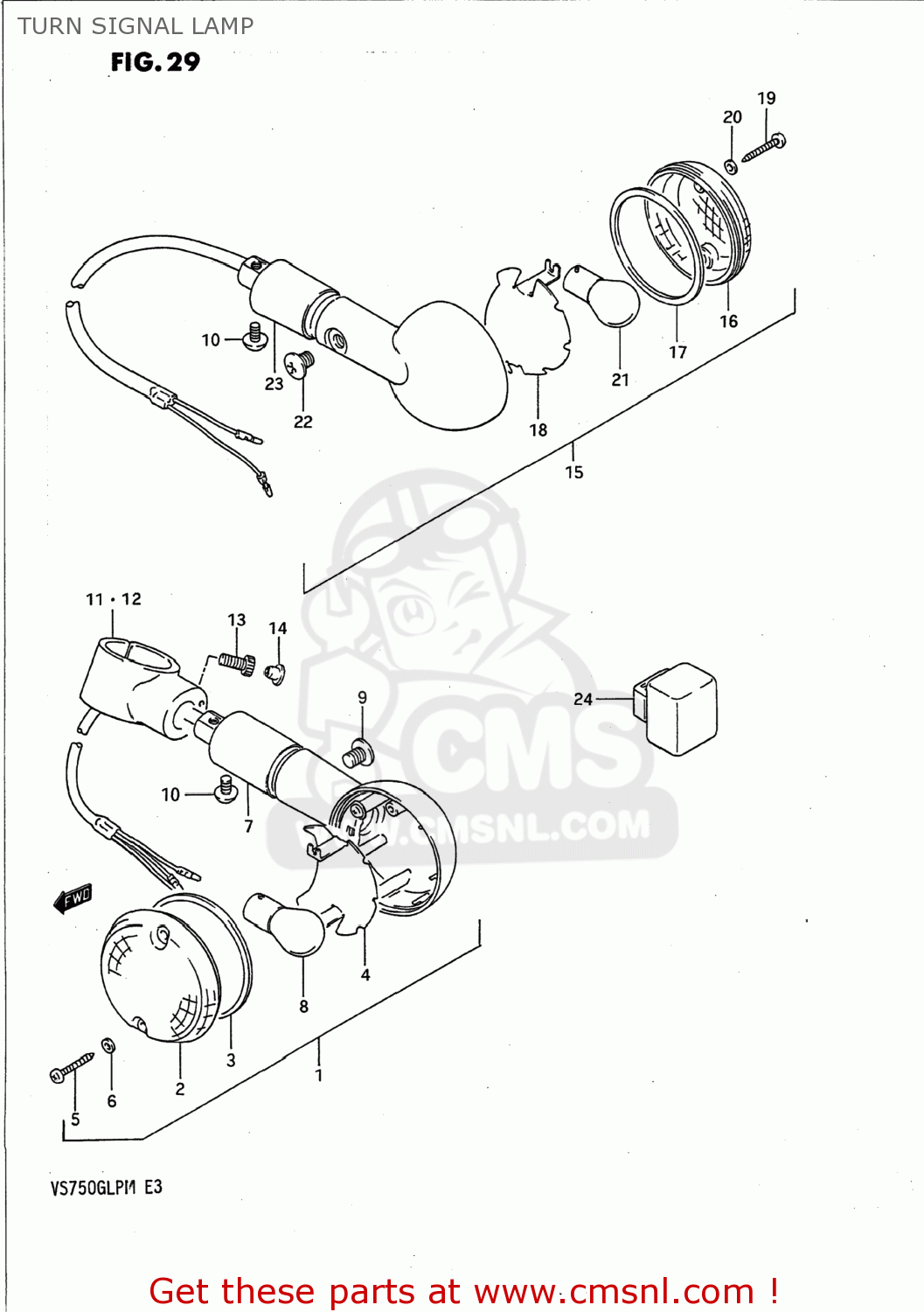 TURN SIGNAL LAMP VS700GLP INTRUDER 1988 (J) USA (E03)