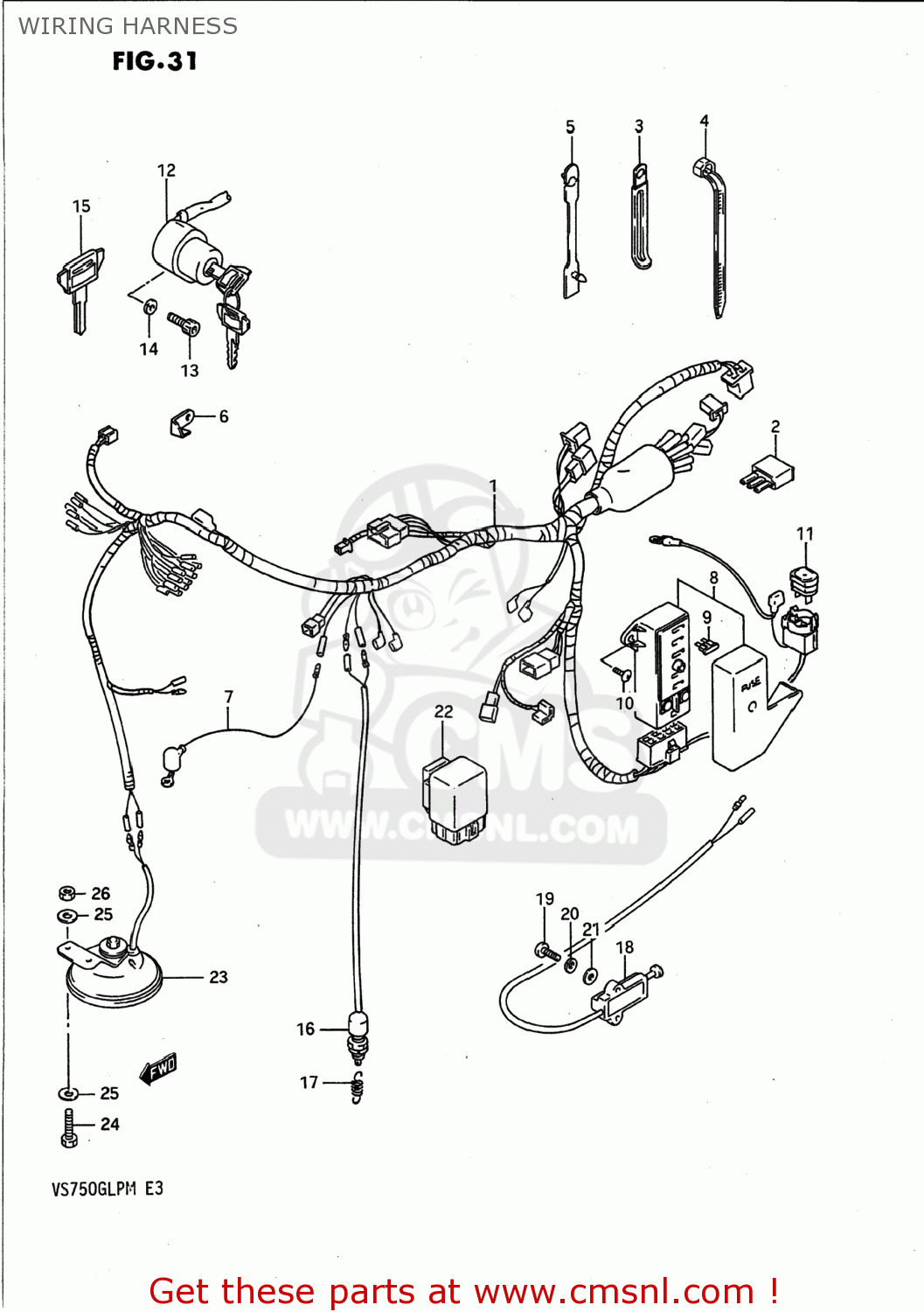 WIRING HARNESS VS700GLP INTRUDER 1988 (J) USA (E03)