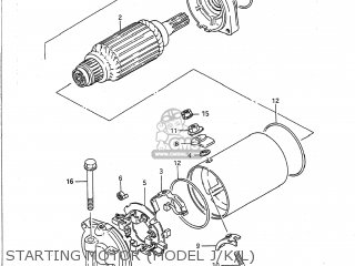 STARTING MOTOR (MODEL J/K/L) - VS700GLP INTRUDER 1988 (J) USA (E03)