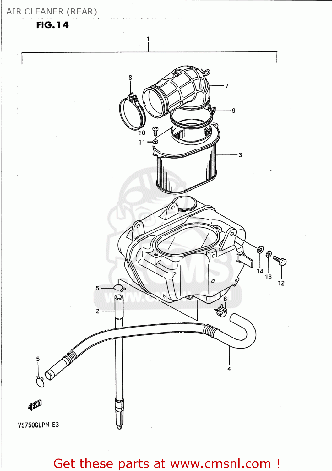AIR CLEANER (REAR) VS700GLP INTRUDER 1989 (K) USA (E03)