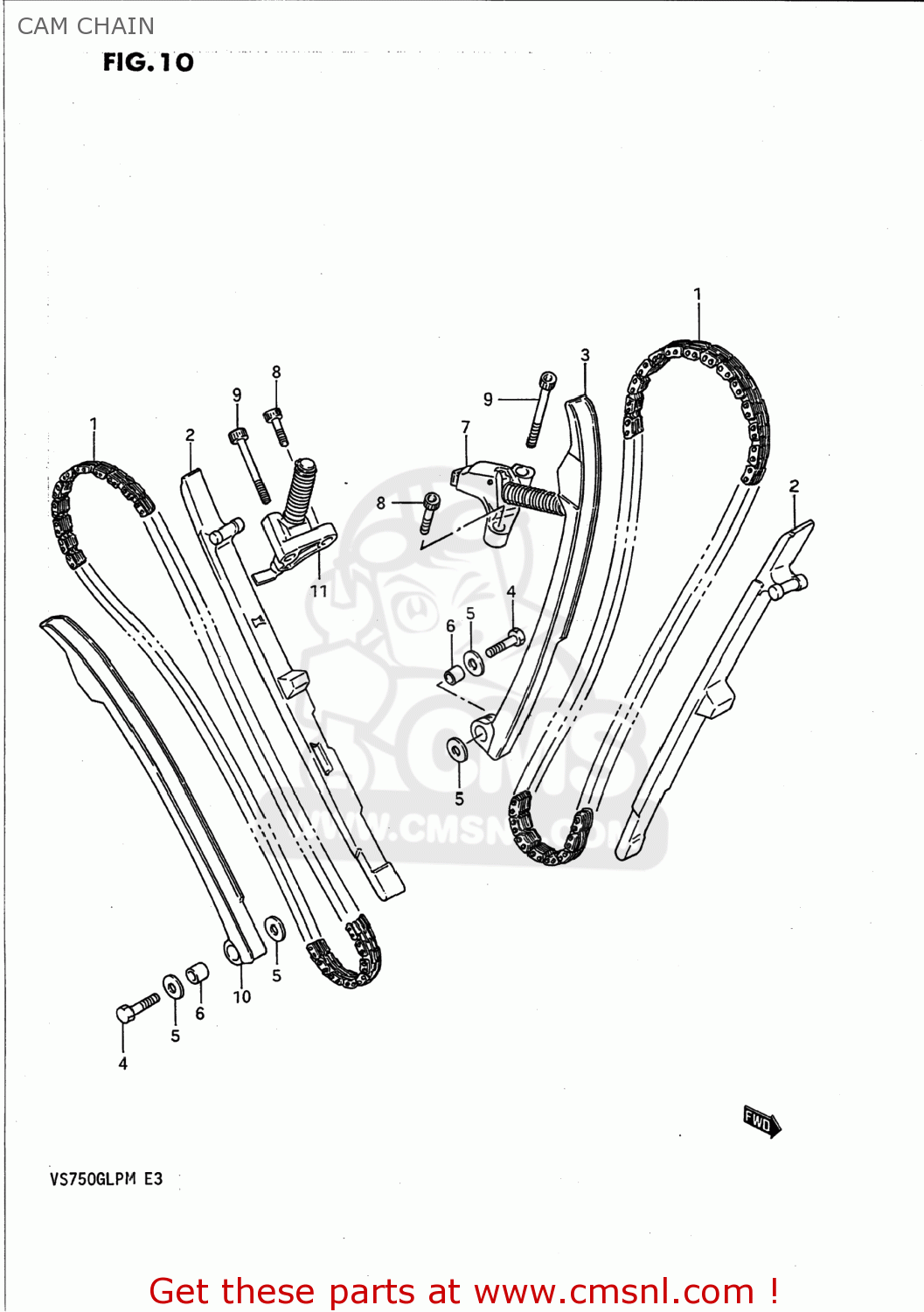 CAM CHAIN VS700GLP INTRUDER 1989 (K) USA (E03)