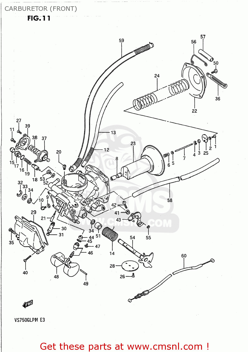 CARBURETOR (FRONT) VS700GLP INTRUDER 1989 (K) USA (E03)