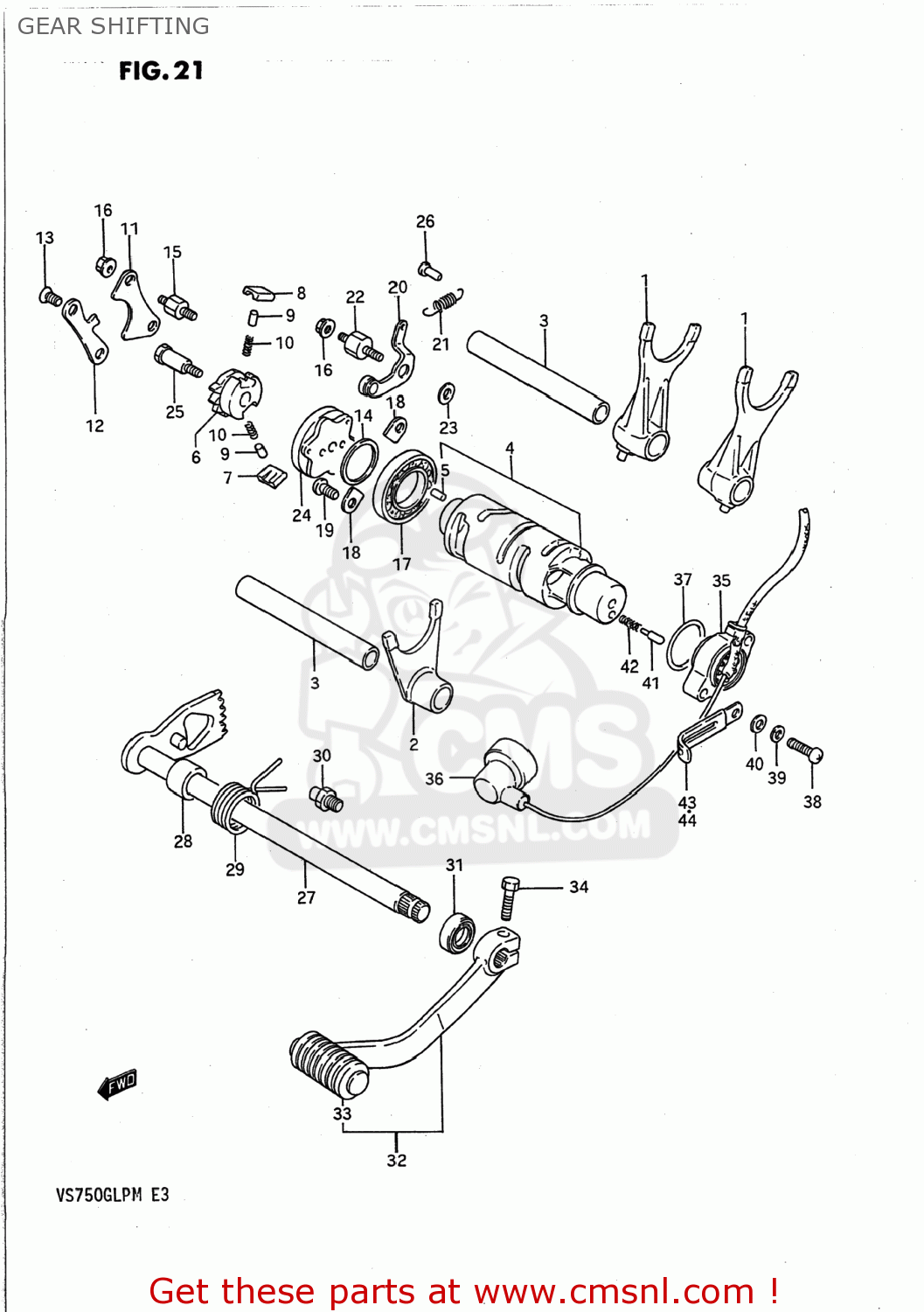 GEAR SHIFTING VS700GLP INTRUDER 1989 (K) USA (E03)