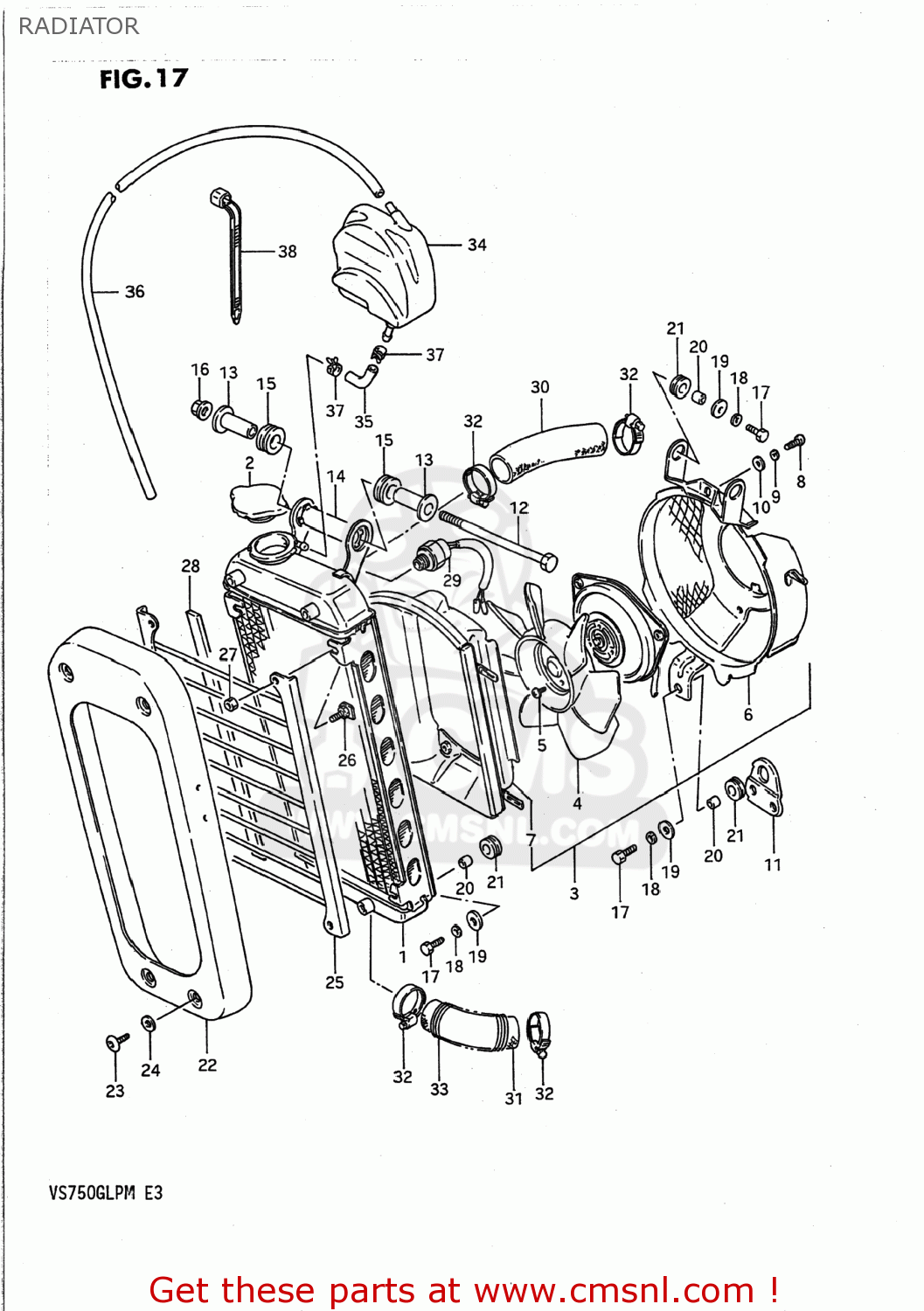 RADIATOR VS700GLP INTRUDER 1989 (K) USA (E03)