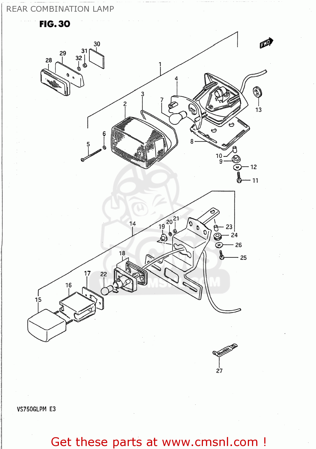 REAR COMBINATION LAMP VS700GLP INTRUDER 1989 (K) USA (E03)