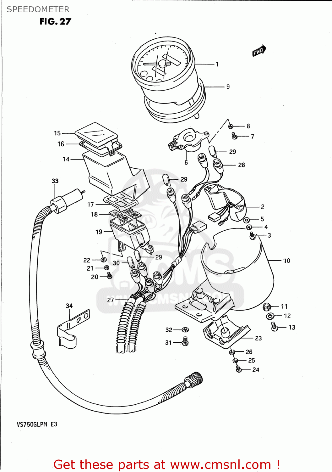SPEEDOMETER VS700GLP INTRUDER 1989 (K) USA (E03)