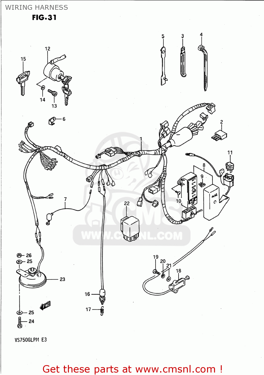 WIRING HARNESS VS700GLP INTRUDER 1989 (K) USA (E03)