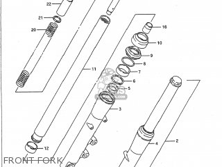 FRONT FORK - VS700GLP INTRUDER 1989 (K) USA (E03)