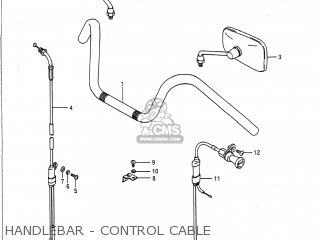 HANDLEBAR - CONTROL CABLE - VS700GLP INTRUDER 1989 (K) USA (E03)