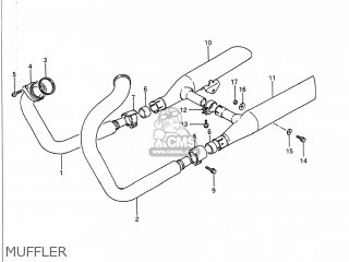 MUFFLER - VS700GLP INTRUDER 1989 (K) USA (E03)