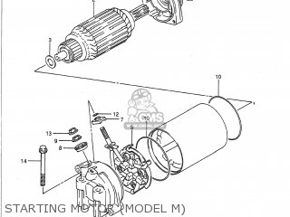 STARTING MOTOR (MODEL M) - VS700GLP INTRUDER 1989 (K) USA (E03)