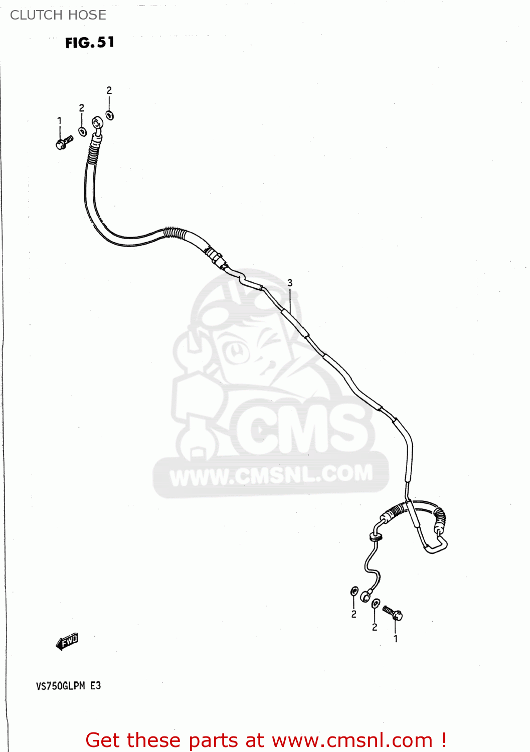 CLUTCH HOSE VS700GLP INTRUDER 1990 (L) USA (E03)