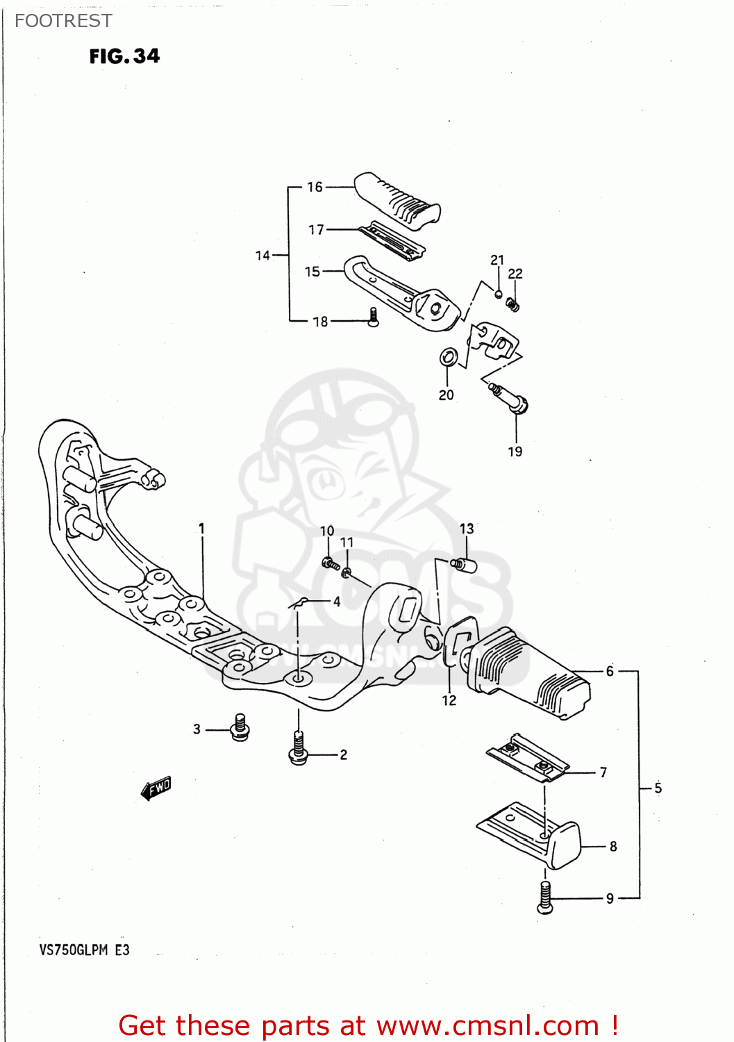 FOOTREST VS700GLP INTRUDER 1990 (L) USA (E03)