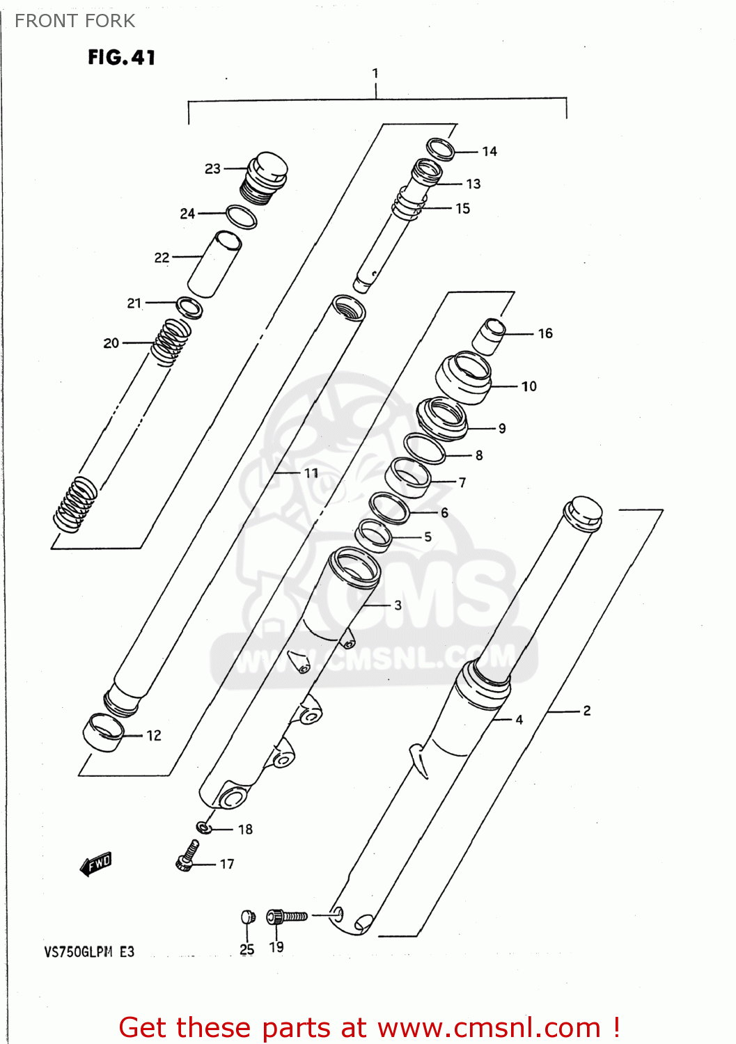 FRONT FORK VS700GLP INTRUDER 1990 (L) USA (E03)