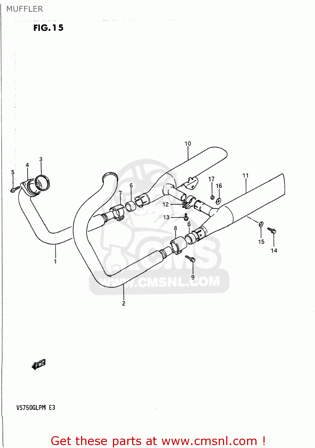 MUFFLER VS700GLP INTRUDER 1990 (L) USA (E03)