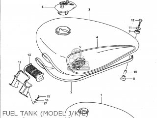 FUEL TANK (MODEL J/K/L) - VS700GLP INTRUDER 1990 (L) USA (E03)