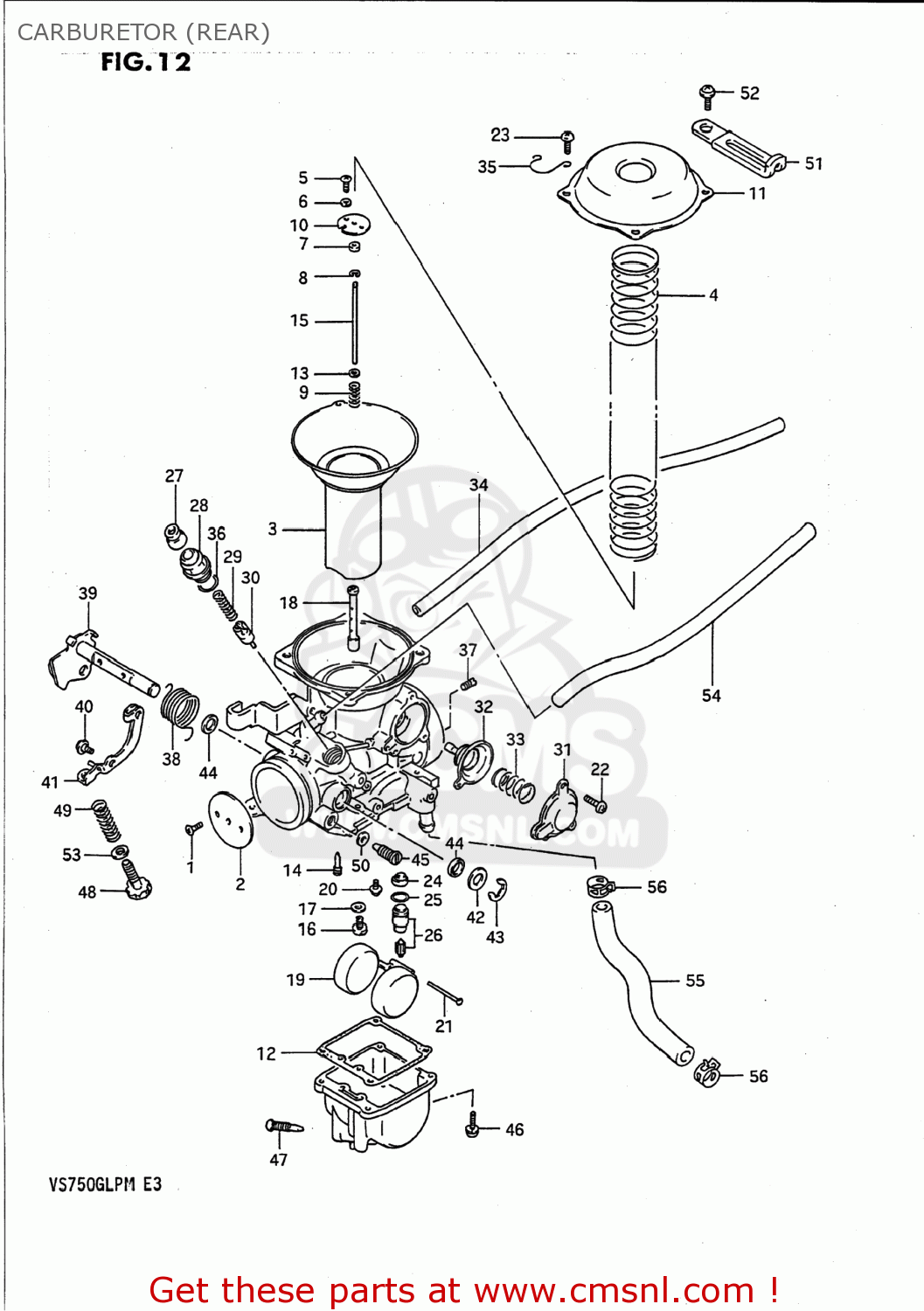 CARBURETOR (REAR) VS700GLP INTRUDER 1991 (M) USA (E03)