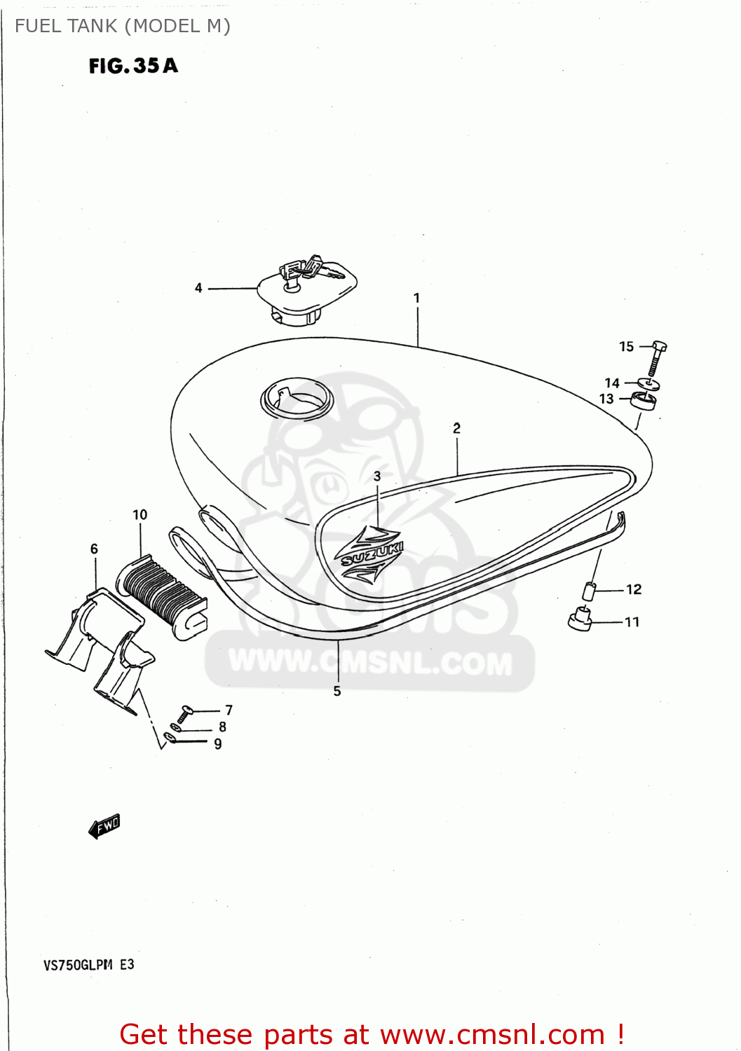 FUEL TANK (MODEL M) VS700GLP INTRUDER 1991 (M) USA (E03)