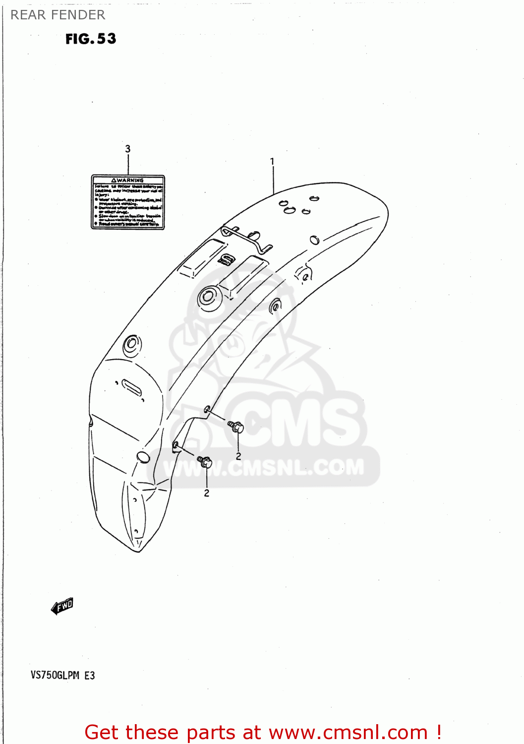 REAR FENDER VS700GLP INTRUDER 1991 (M) USA (E03)