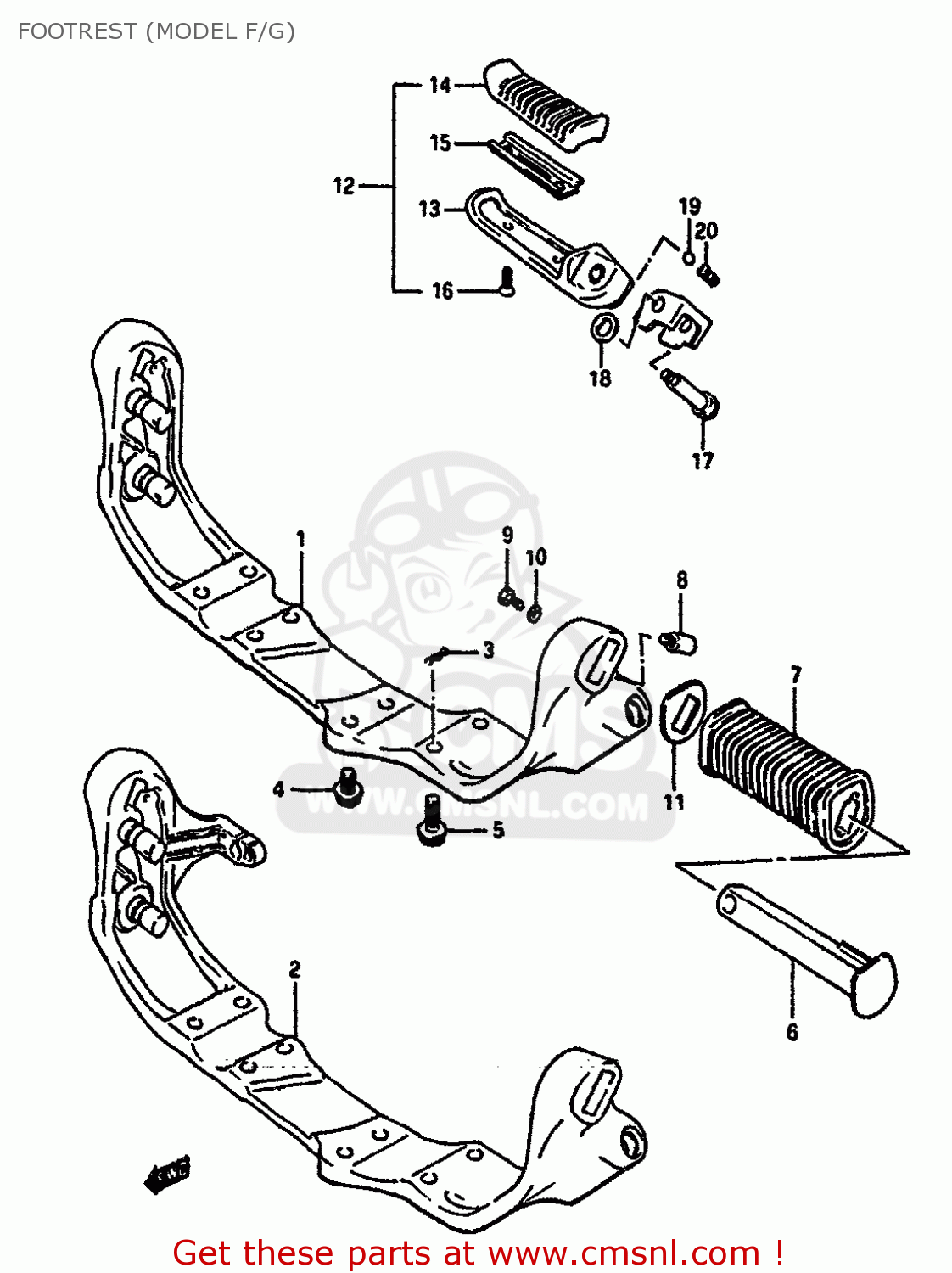 FOOTREST (MODEL F/G) VS750GL 1985 (F) (E02)