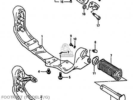 FOOTREST (MODEL F/G) - VS750GL 1985 (F) (E02)